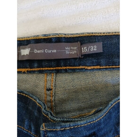 Levis Demi Curve Classic Straight Denim Blue Jeans Womens 15/32‎ San Francisco - Picture 13 of 16